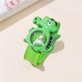 Green silicone quartz slap watch for children featuring a cute cartoon crocodile design - Crocodile Green