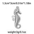 Polished 304 stainless steel seahorse pendant charm in silver finish 1.3cm x 3cm - Seahorse / Silver