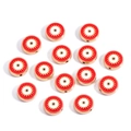 Round gold evil eye charm with red and white enamel for DIY jewelry making - Round / Red