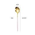 Pink and gold stainless steel spoon for western dining with polished finish - Pink Gold Medium Spoon