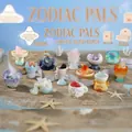 Set of 12 Zodiac crystal blind boxes with cute resin bases in a beach theme display - Zodiac PAi Series-Whole Box of 12PCS