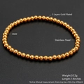 Minimalist 18K gold plated stainless steel elastic bead bracelet with 4mm balls - 4mm / Gold