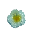 Blue and yellow gradient flower hair claw clip with transparent glitter finish - Flower Core Hair Claw / Blue