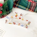 Christmas hair claw clip with penguin and gingerbread man print in festive pattern - 8.5cm / Transparent Penguin