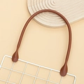 Brown faux leather handle replacement with perforated ends for DIY handbag making - Yellow Brown / 40cm*1.6cm