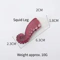 Realistic purple PVC squid tentacle keychain charm with detailed suction cup texture - No Clip Style / Curved Squid Tentacle