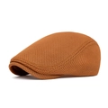 Breathable brown mesh ivy cap for men featuring ventilated fabric for summer outdoor wear - Adjustable / Dark Khaki
