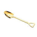 Creative shovel-shaped dessert spoon in golden stainless steel with a heart handle - 304 Heart Handle Gold Pointed Shovel