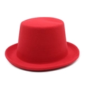 Classico cilindro rosso in feltro con corona alta per eventi formali e spettacoli - M (56-58cm) / Rosso