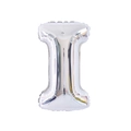Silver foil alphabet balloon letter I for birthday party and wedding decoration - 32' Silver Chubby Letter Aluminum Foil Balloon (i)