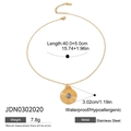 Dettaglio della collana in acciaio inossidabile dorato con pendente circolare in resina blu - JDN0302020-Collana con Pietra Blu