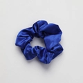 Navy blue silk scrunchie with a glossy finish from the sleep set collection - Scrunchie_Royal Blue