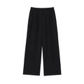 Detailed view of black high-waisted wide-leg trousers with clean pleated tailoring - XS / Black Pants