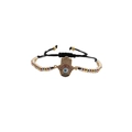 Adjustable Hamsa Hand bead bracelet with evil eye charm in gold silver and rose gold - Mixed Color Chain / Colorful