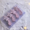 Pink glitter star ornaments with sequins set of 4 in transparent box for Christmas - Light Pink Meteor / Set of 4