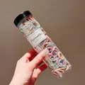 300 pieces of small macaron spring colored spiral hair ties in a clear storage tube - Swirl Macaron Small (5#) / 300-Piece Set (With Jar)