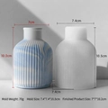 Stampo in silicone per vaso a righe e modello di vaso in resina effetto marmo DIY - Stile Vaso J-298b (J-298b)