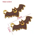 Brown enamel bat alloy pendants for DIY jewelry making, size 2.3cm x 1.1cm with 0.15cm hole - Brown Bat