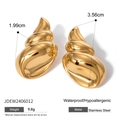 Polished 18k gold plated stainless steel conch shell earrings in elegant spiral design - Large Conch Earrings