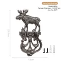 Vintage dark brown cast iron moose door knocker with matching mounting hardware - Moose Door Knocker - Dark Bronze
