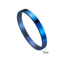 Bracciale rigido blu lucido da 8mm in acciaio inossidabile con finitura metallica - Largo 8mm / Blu