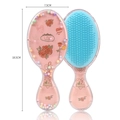 Pink cartoon transparent air cushion hairbrush with colorful beads for kids - 03-Love Rose Oval