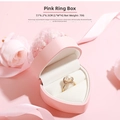 Élégante boîte à bagues rose en forme de cœur avec fleurs éternelles pour demandes - Boîte à bague / Rose
