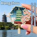 Hangzhou Leifeng Pagoda Souvenir Magnet mit dekorativen floralen Details - BXT0181 Leifeng Turm Mehrschichtiger Schaukelstil