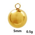 Pendentif boule dorée en acier inoxydable 5mm avec détail de poids 0,5g - 5mm / Or