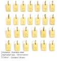 Set completo A-Z de 26 colgantes de alfabeto de acero inoxidable dorado para joyas DIY - Dorado - Estilo Corroído