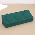 Deep green velvet 3-slot necklace display stand for professional jewelry presentation - Pendant Stand / Dark Green