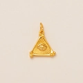 Golden triangle pendant featuring a radiant All-Seeing Eye design on a smooth metal finish - Triangle Eye