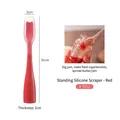 Spatule cuillère en silicone rouge debout pour confiture et bébé, hauteur 16cm graduée - Cuillère à Gratter en Silicone Debout - Rouge