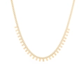Detailed macro view of the gold titanium steel necklace with small rectangular charms - Vertical Rectangle Sheet Style (06)