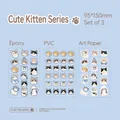 Cute cat and dog sticker set in epoxy and PVC material for DIY journals and laptops - Soft Cat