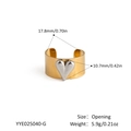 Detaillierte Maße des goldenen Herzrings mit 10,7 mm Breite und 17,8 mm Innendurchmesser - Goldband Silber Herz Stil(YYR025040-G)