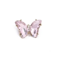 Elegant gold butterfly brooch with pink crystal wings and sparkling rhinestone body - Style 45/Light Pink Transparent Crystal
