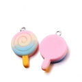 DIY Harz-Lollipop-Anhänger in rosa-blauem Farbverlauf mit Metallschlaufe für Taschen - Stil 4-Lutscher