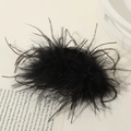 Elegant large black ostrich feather hair claw clip on vintage book background - 9.5cm Black Ostrich Feather Claw Clip