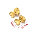 Detalle de cierres de pendientes en forma de corazón dorado en acero con dimensiones - Estilo B Dorado / Pieza Única