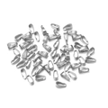Detailed close-up of bulk silver metal pinch bails for DIY necklace pendant making - 2*6mm / White K/Silver