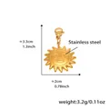18k vergoldeter Sonnen-Anhänger aus Edelstahl mit Karabinerverschluss für DIY Schmuck - Goldener Großer Sonnenanhänger (2 Stück)