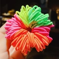 Colorful elastic hair ties for children in vibrant pink, orange, green and yellow colors - 17# Fluorescent Colors Approx 100Pcs