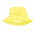 Cappello da sole giallo per bambini in cotone con fodera bianca e cinturino regolabile - M (52-54cm) / Giallo