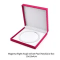 Square rose red velvet jewelry box for pearl necklaces, measuring 19x19x4cm - Square Corner Velvet/19x19x4cm / Rose Red