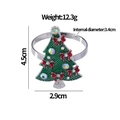 Silver Christmas tree napkin ring with green enamel, red bow and crystal rhinestones - Green Enamel Christmas Tree