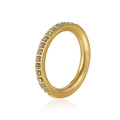 Exquisite 18K gold-plated eternity ring with shimmering pavé set white zircon stones - US 8 / Full Band Row Zirconia Style (D006) / Gold