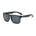 Polarized sports sunglasses in matte black square frame for cycling and driving - Silver Mark Grey Lens