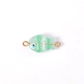 Detail of mint green fish lampwork glass bead with gold connectors for DIY jewelry - Gold Green (Double Hole 11#)