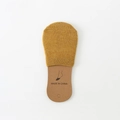 Ginger yellow knitted half-toe socks for women on a cardboard foot insert display - One Size / Yellow